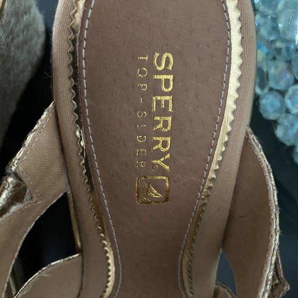 Sperry Metallic Gold Wedge Sandals - Picture 2 of 5